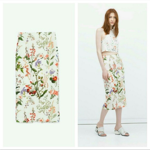 ✨NWT | Zara | Floral Midi skirt - Picture 8 of 9